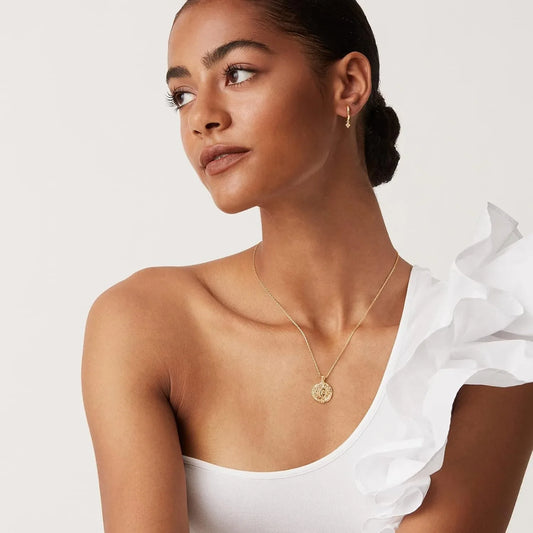 K Gold Plated Silver Plated Engraved Coin Pendant Necklaces for Women | Byzantine Coin Pendants | Bohemian Necklace