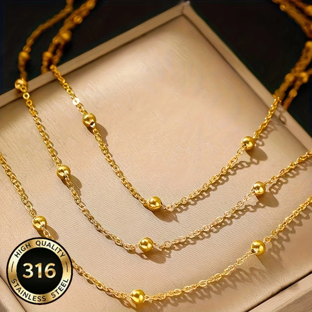 Three-Layer Beaded Necklace