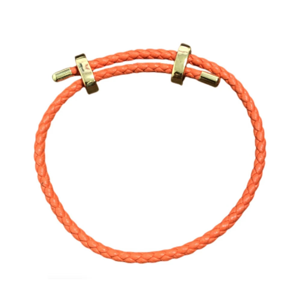 1Pcs Adjustable Braided Eight-Character Buckle Leather Bracelet for Couple Men Women Bangle Jewelry Making Accessories Wholesale