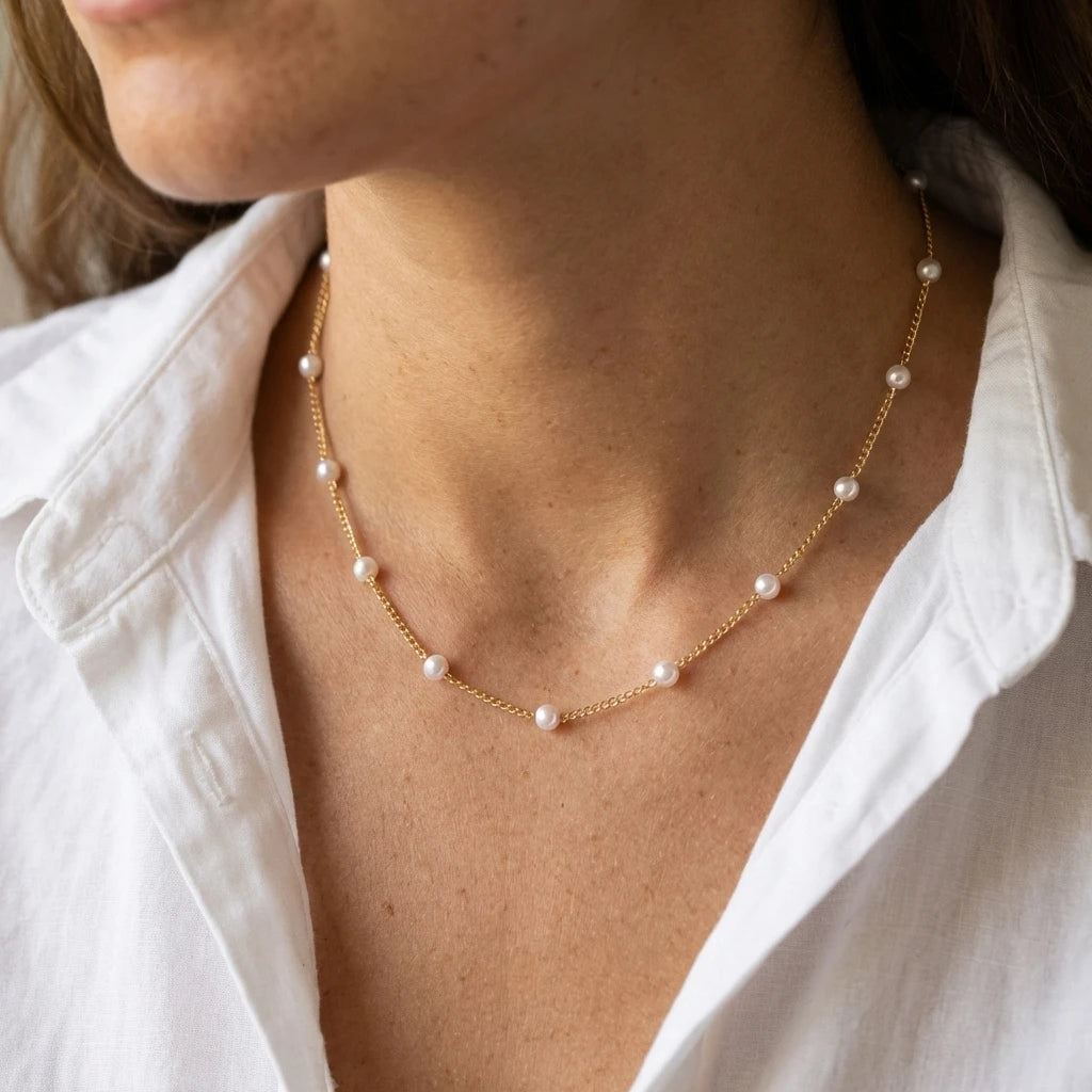 Imitation Pearl Chain Necklace