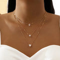 Layered Heart Pendant Necklace