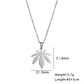 Maple Leaf Necklace Autumn Fall Winter Chain Gift for Woman Man Cold Color Stainless Steel Pendant Fashion Jewelry Accessories