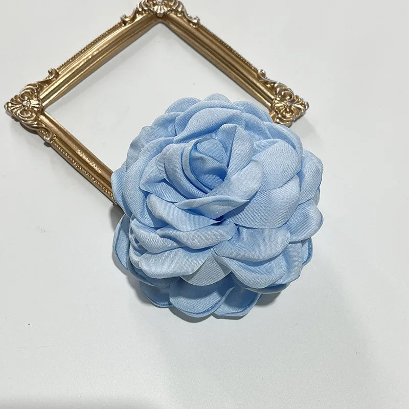 French Fabric Rose Flower Hair Claw Clips for Women Girls Hair Clip Barrette Hairpins Hair Clamps Headwear Hair Accessories Gift