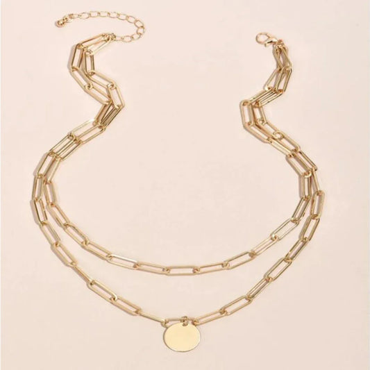 2024 New Fashion Vintage round Charm Layered Necklace Jewelry Clothing Aesthetic for Women Girls Pendant Gifts