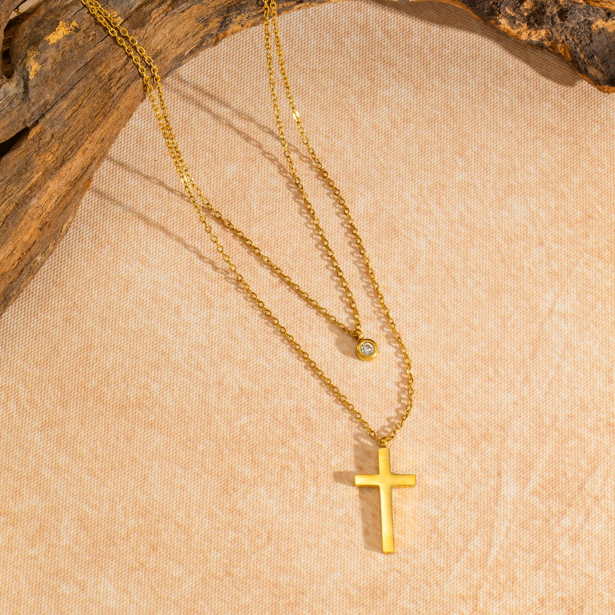 Layered Cross Pendant Necklace