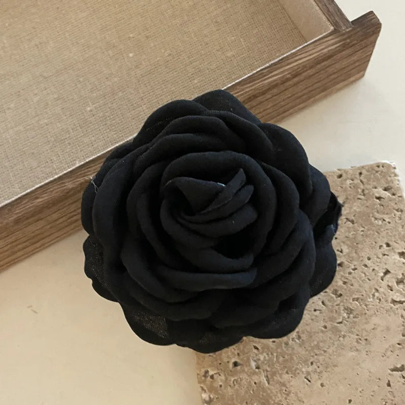 French Fabric Rose Flower Hair Claw Clips for Women Girls Hair Clip Barrette Hairpins Hair Clamps Headwear Hair Accessories Gift