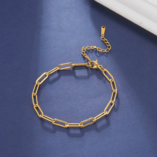 Stainless Steel Bracelet for Women Paperclip Chain Minimalist Jewelry Gift for Friend Fashion Simple Accessories
