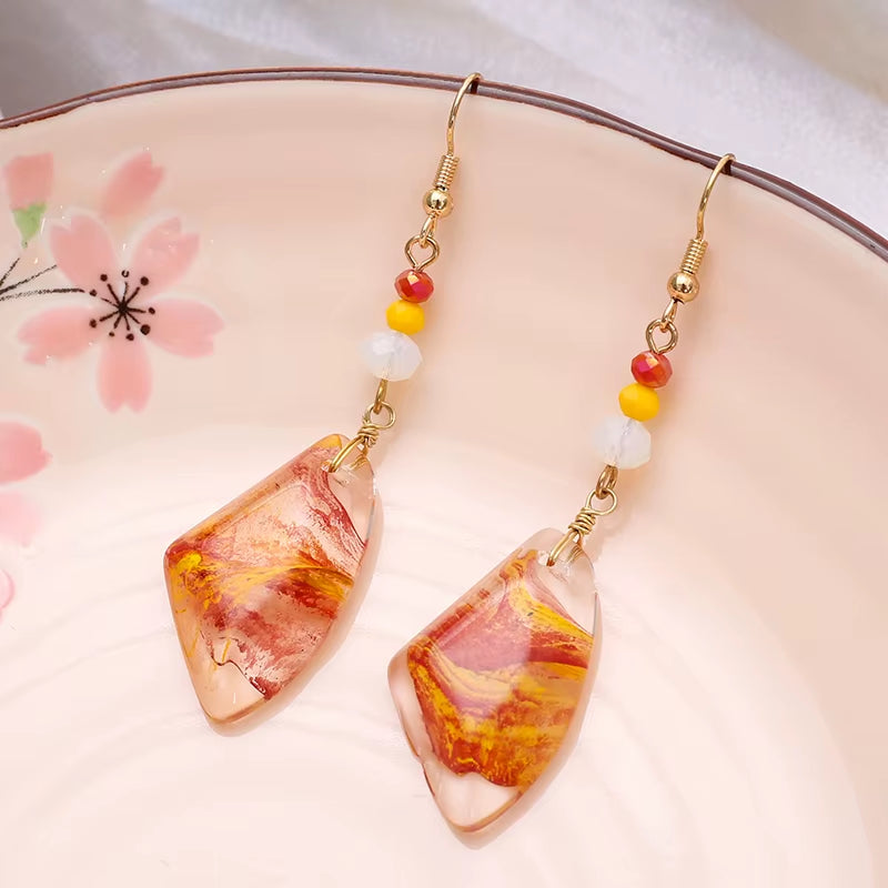 Transparent Drop Earrings for Women Luxury Crystal Hand Entwine Design Retro Style Geometric Irregular Shape Daily Wear Jewelry