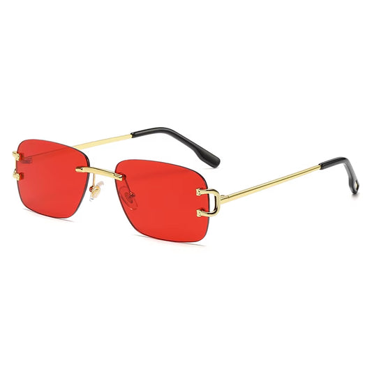 Red Lenses Fashion Sunglasses Metal Frame Cross Border Street Shooting Sunglasses for Men and Women